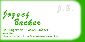 jozsef backer business card